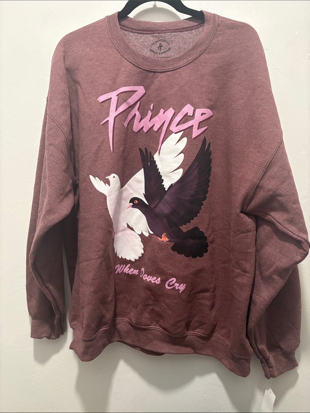 Prince 'When Doves Cry' Graphic Sweatshirt - Mauve with Pink S/M
